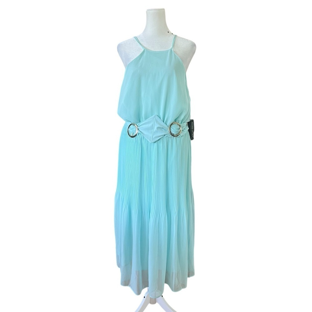 New York and Company Aqua Sleeveless Dress
